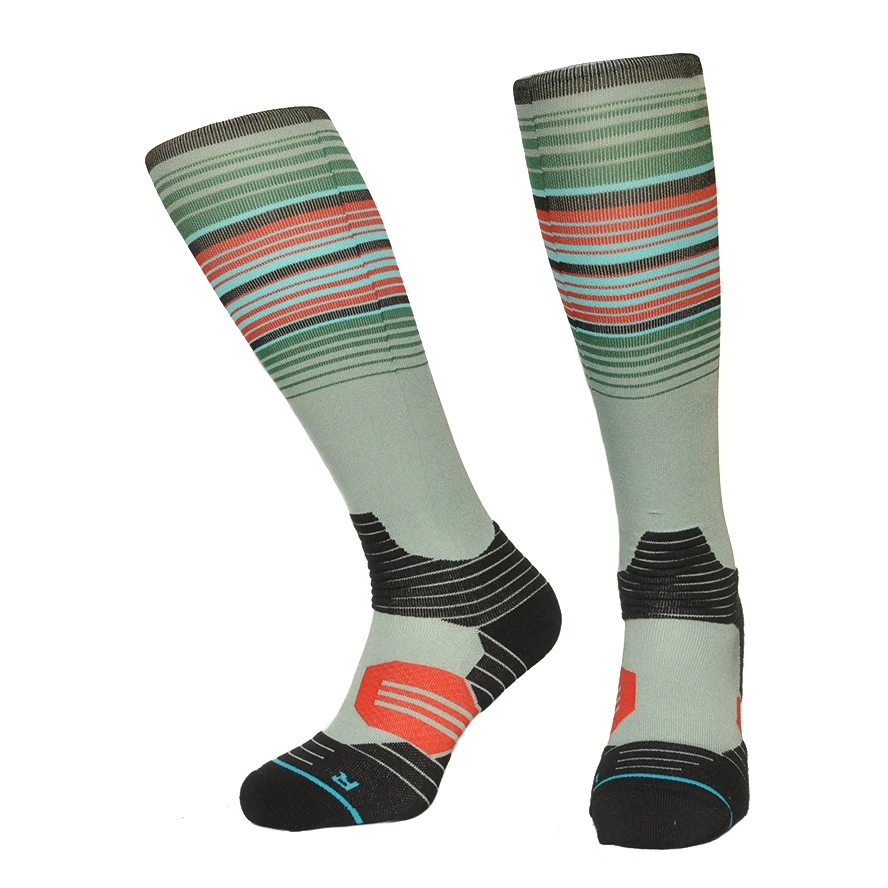 الجوارب مخطط جورب اللون الاندفاع الدراجات الجوارب منشفة أسفل CoolMax ضغط تشغيل التزلج والمشي ساخنة جورب للرجال والنساء