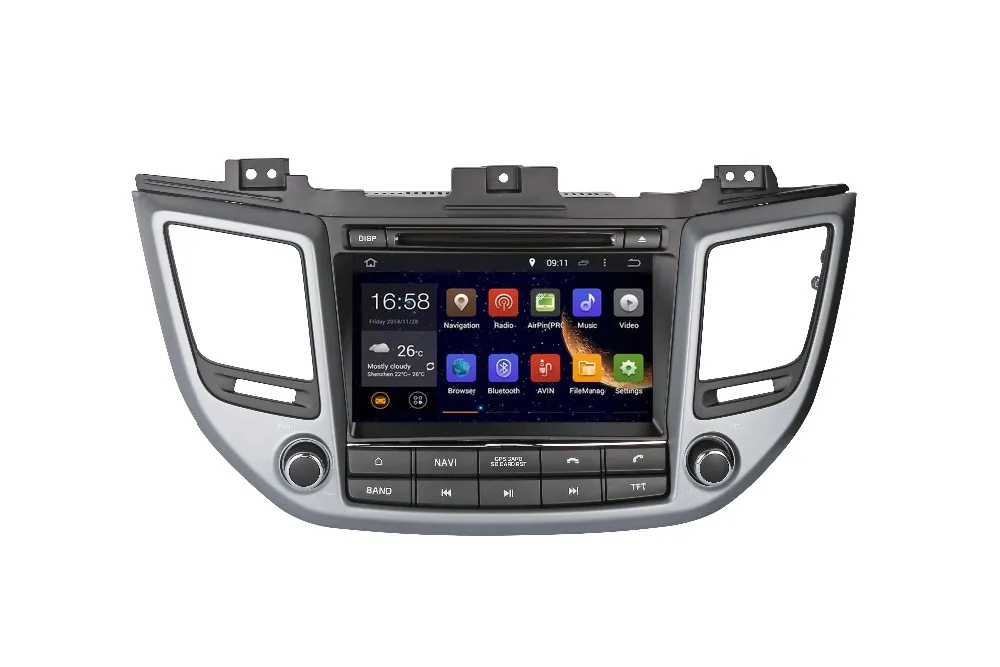 8 "1024*600 Окта основные 32 ГБ Android 6.0 Автомобильный DVD Стерео Радио GPS Navi Аудио для HYUNDAI Новый TUCSON IX35 2015 2016 с DVD GPS