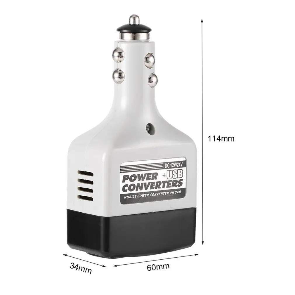 

newDC 12/24 V to AC 220 V/USB 6 V Car Power Inverter Adapter Mobile Auto Power Car Charger Converter With USB Interface