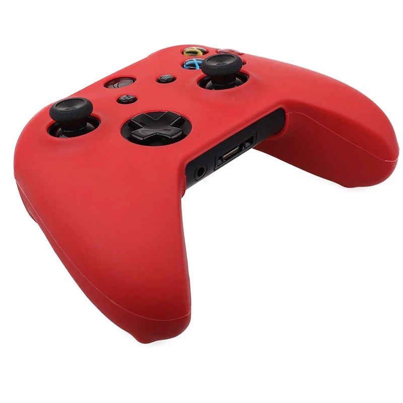 Силиконовый чехол для Microsoft Xbox One X и Xbox One S контроллер X 4(черный, белый, красный и синий) с Pro накладки на джойстик X 8