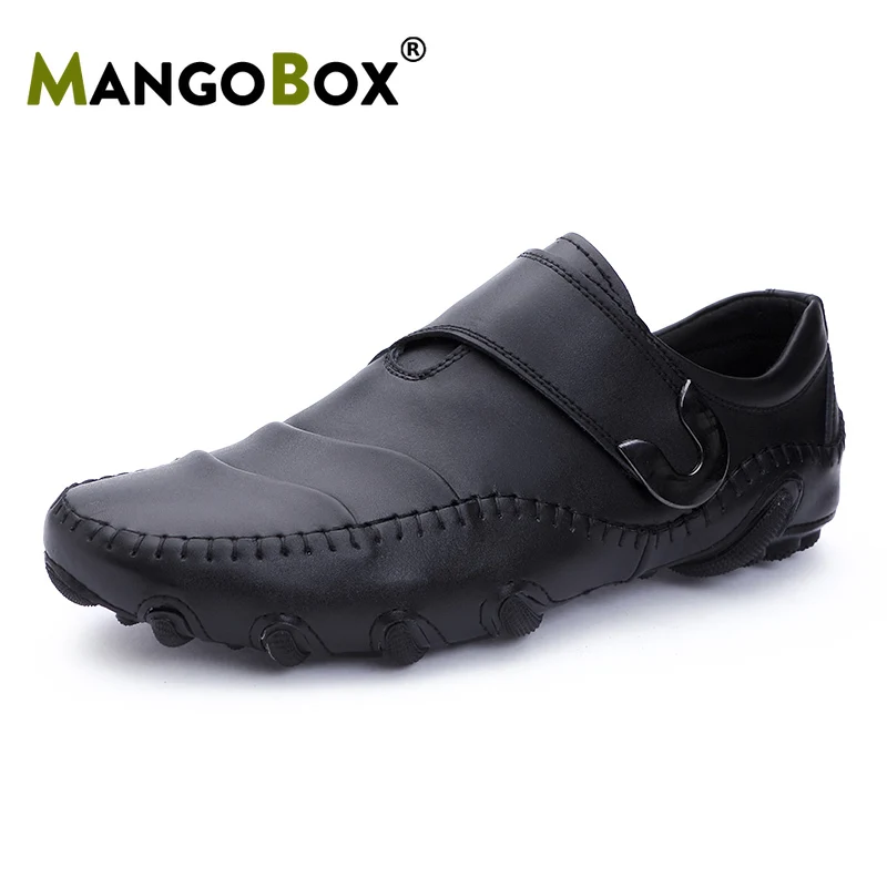 

Genuine Leather Loafers Men Mangobox Spring/Summer 2019 Male Soft Light Weight Fashion Shoes Breathable Big Size Men Footwear