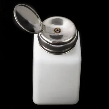 

Newest 200ML Portable Press Empty Refillable Bottle Liquid Alcohol Pump UV Gel Nail Polish Acetone Bottle Remover Dispenser