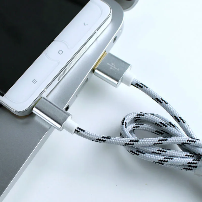 Nylon USB Type C cable 0.25M 1M 2M copper wire fast charge long Type ...