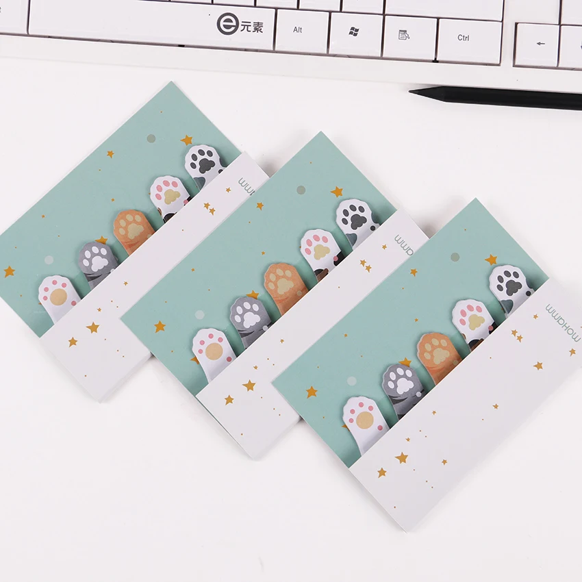 

1PC Mini Animal 5 Colors Cat Claws Cute Sticky Notes Memo Pad School Supplies Planner Sticker Paper Bookmarks Korean Stationery