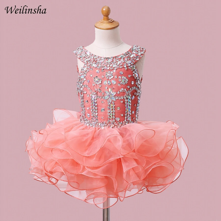 Weilinsha Cheap Flower Girls Dresses Pageant Dress Open Back Beading Crystals First Communion for Little Baby | Свадьбы и торжества