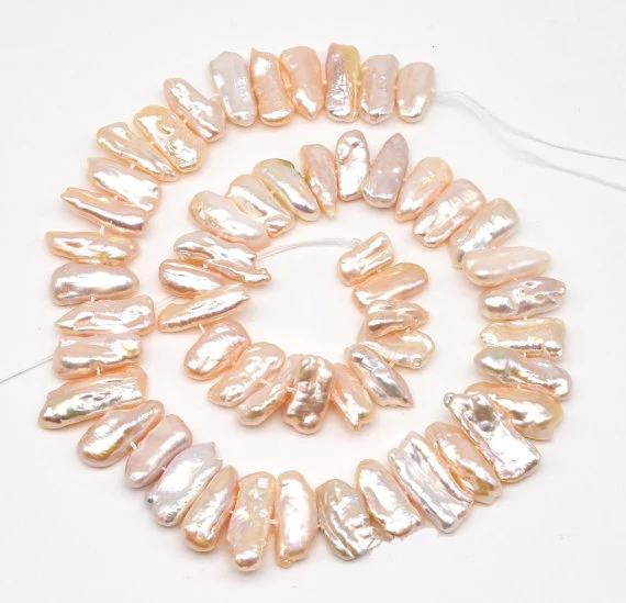 

Biwa Pearls Jewellery,Pink Color Natural Color Freshwater Pearl Loose Beads,Irregular Genuine Pearl One Full Strand