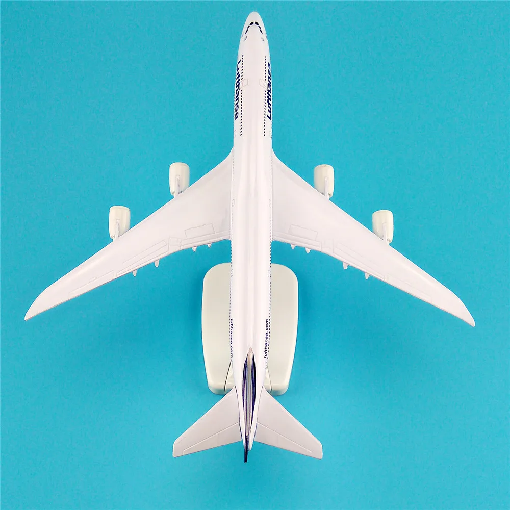Modelo de Avião de Liga de Metal Modelo de Avião Suporte de Aeronaves Alemão Lufthansa Airways Boeing 747 B747 400 Companhias Aéreas w Presente 20cm ar 16 Carrinhos de brinquedo e de metal