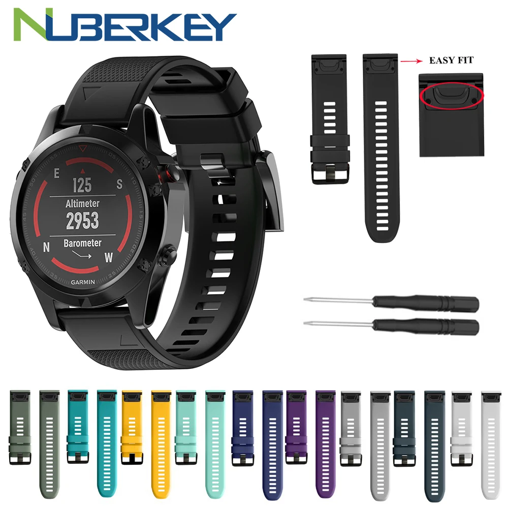 

Fivstr NEW Silicone 26mm 22mm Quick Release Watchband Wriststrap for Garmin Fenix 5X 5 plus S60 Watch Easyfit Watch Wrist Band
