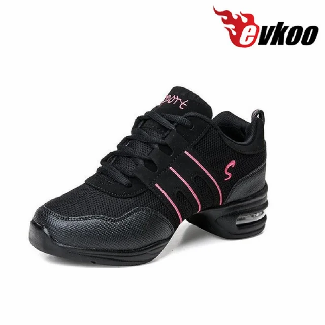 Women Dancing Shoes Jazz Dance Sneakers Hip Hop red white Breathable soft outsole comfortable flexible Dance Sport Shoes J-002 2