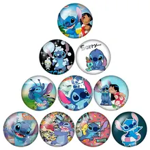 Красивый мультфильм, Стич Ninjia черепаха 10 шт. 12 мм/16 мм/18 мм/25 мм круглый стеклянный кабошон demo плоский задний вывод ZB0499