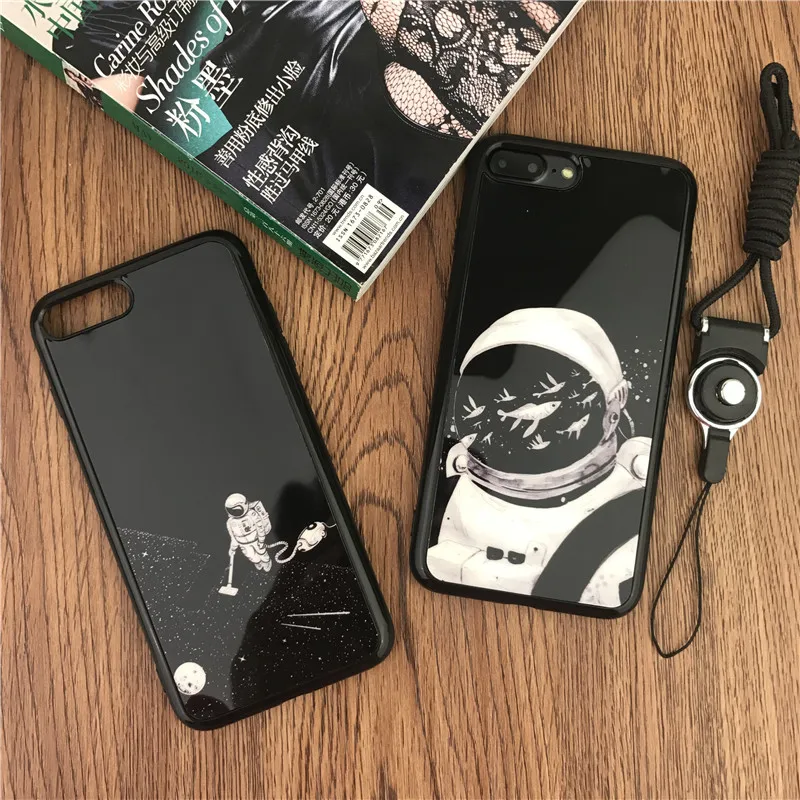 Модный зеркальный чехол для телефона iphone 6 Moon astronaut Apple 6S 7 Plus IMD ТПУ чехлы |