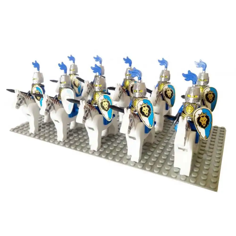 24 Pcs Minifigures DRAGOON Green Blue Lion Knight Roman Cavalry Warrior Lego MOC