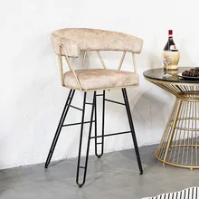 Скандинавский обеденный стул барный стул из кованого железа креативный высокий стул передний стол стул простой современный гвоздь туалетный сетка красный макияж стул