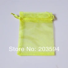 500 шт./лот желтый Цвет упаковка ювелирных изделий тянущаяся органза сумки 7x9 см, пакеты для свадебных подарков и пакетов