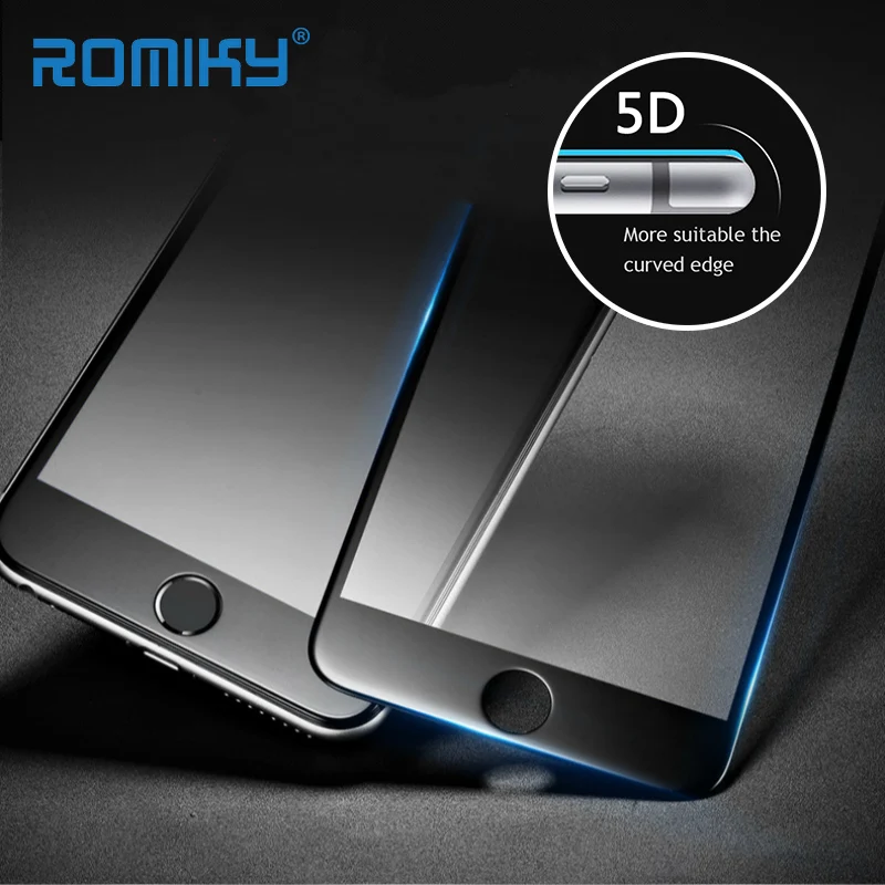 10 шт. romiky 5D изогнутые Экран протектор для iPhone X 8 7 6 Plus edge Full Cover Плёнки iphone S