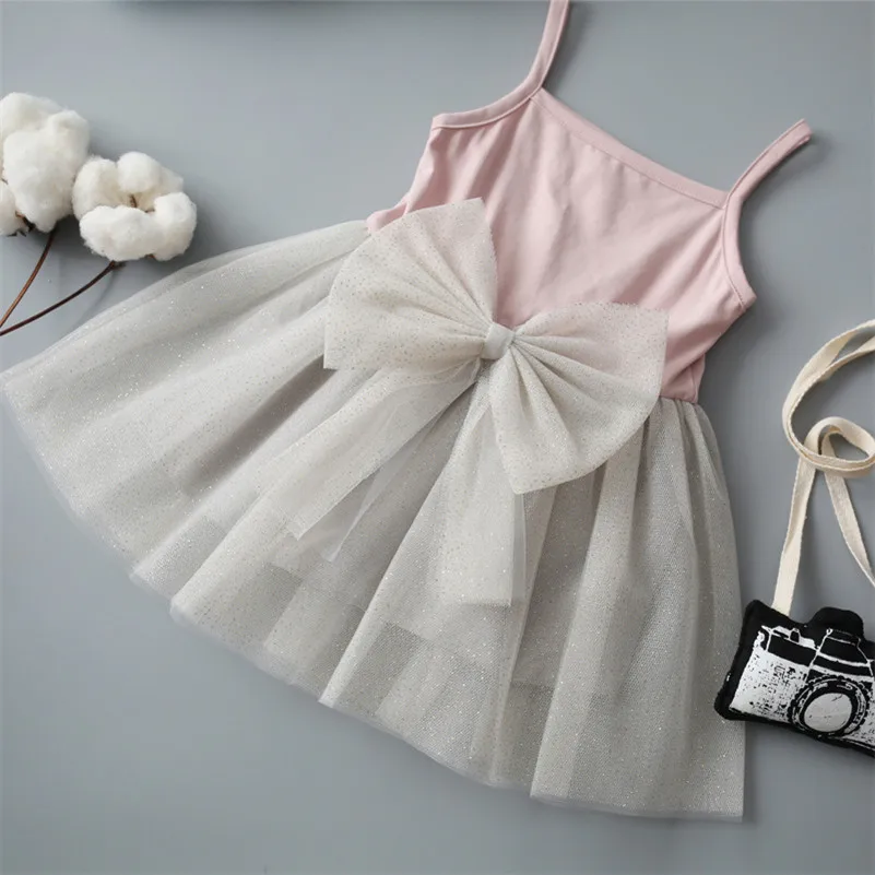 MBBGJOY Baby Girls Dress Overalls Summer 0-3Y Children Kids Girl Mesh Cotton Straps Dresses Sleeveless Solid Clothes | Детская одежда и