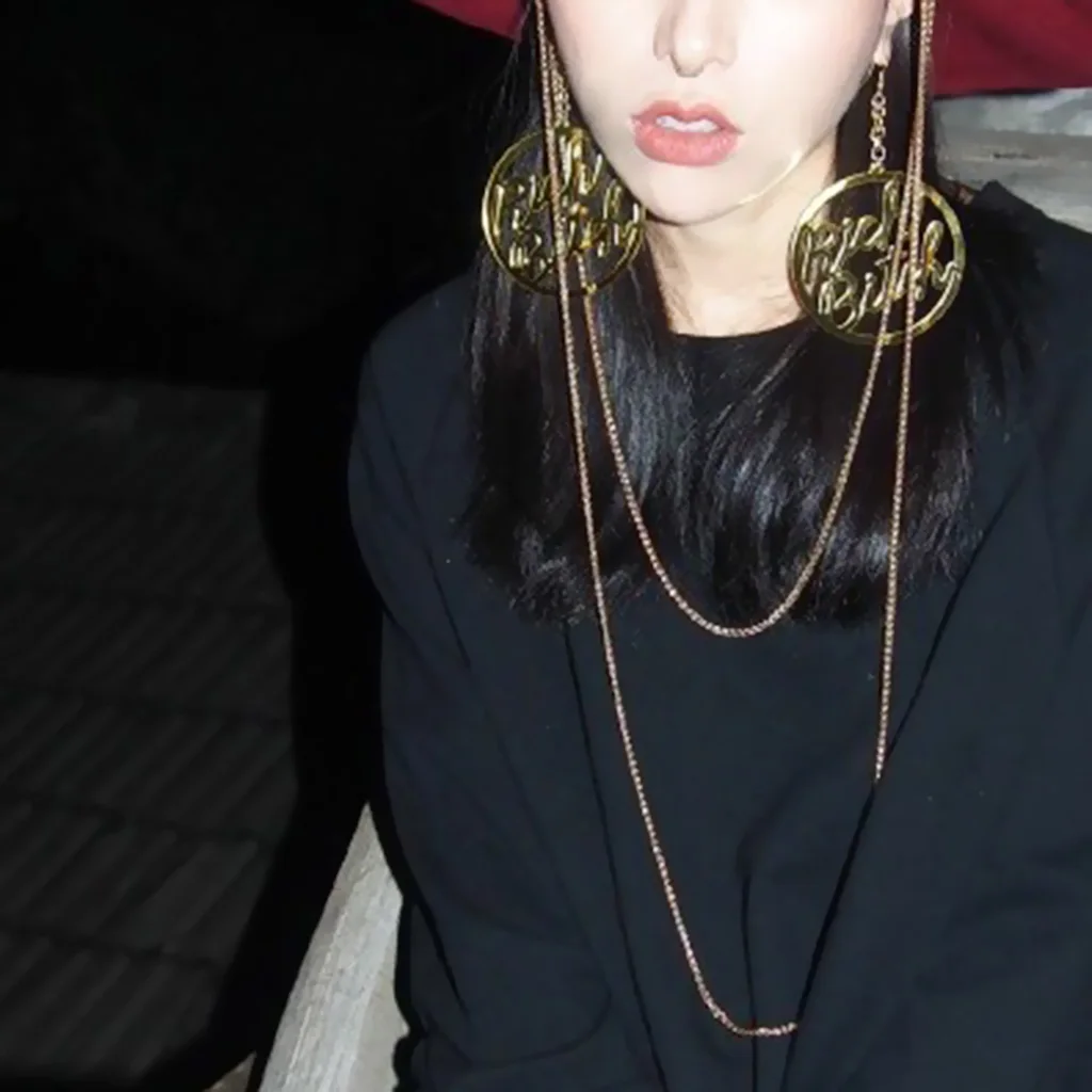 Oversized Punk Acrylic Earring Hip-hop Rich Bitch Big Letter Dangle Earrings for Party