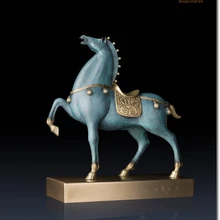 Домашний декор для гостиной- 35 см большая ретро лошадь искусство Бронзовая лошадь украшение