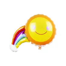 20 шт./лот Новинка! Радужный шарик, воздушный шар фольги воздушный шар ко дню рождения радуга мультфильм декоративные шары
