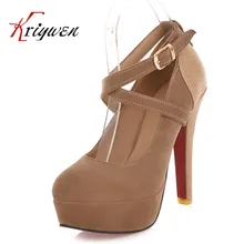 GROßE Größe 33-42! Hohe Qualität Factory2015 Frühjahr Und Sommer neue schuhe Plattformen pumpt Schnalle Damen Schuhe Club und Party pumpe