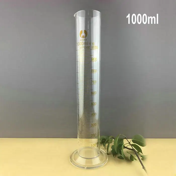 1000 мл высококачественный Градуированный стеклянный измерительный цилиндр, лабораторное оборудование