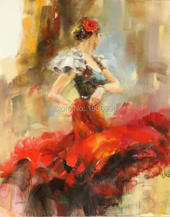 Sexy Dancer Girl Flamenco Spanish Woman Heat Dancing Dancer Oil