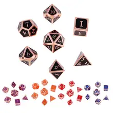 7 шт многогранные кости 16 мм сплав D D20 D12 D10 D8 D6 D4 кубики для Подземелья и Драконы DND MTG ролевые Настольная игра Creatice игрушка в подарок