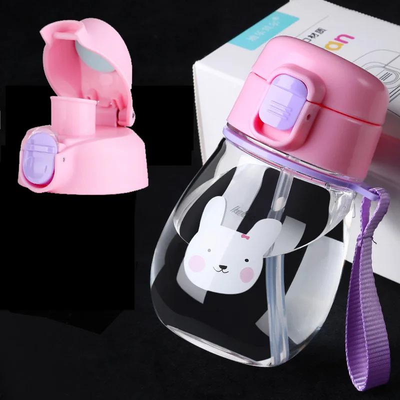

350ml Sippy Cup with Strap Baby Feeding Water Drink Leak Proof Bottle with Straw Baby Learning Drinking Tritan Bebe Copos