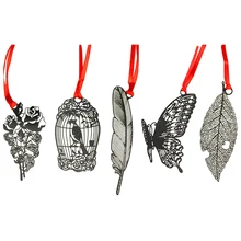 FangNymph DIY Металлические Пустые закладки из нержавеющей стали черная бабочка перо вены закладки творческие предметы подарки