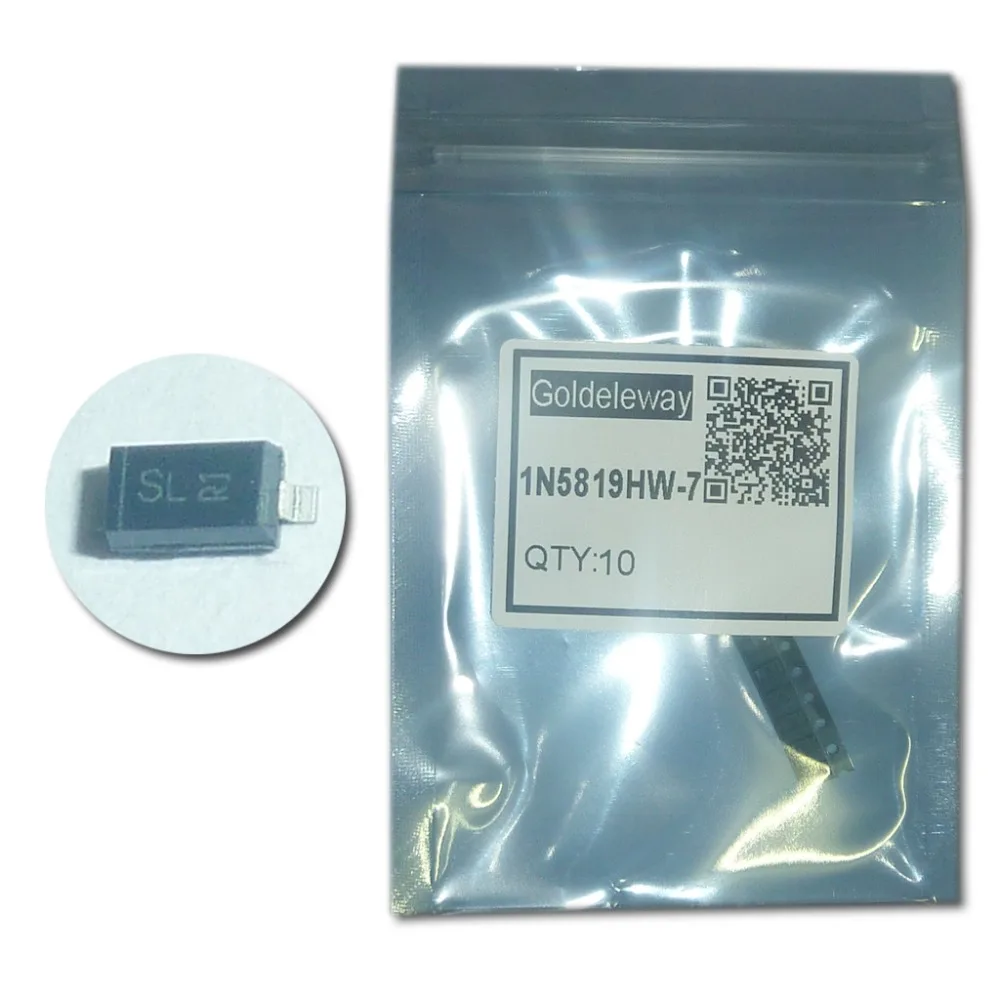 10pcs/lot 1N5819HW 7 Schottky Barrier Diodes 40V 1A 450mV/0.45V SOD 123