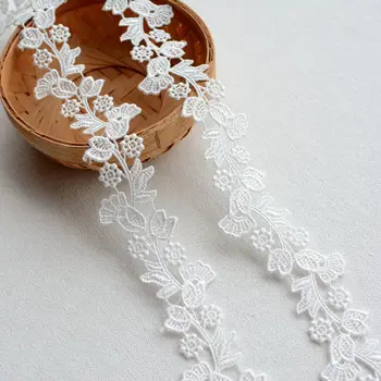 

1M White Lace Fabric High Quality Width 3cm Lace Ribbon Trim Trimmings For Sewing Clothing Wedding Collar encajes dentelle L-39