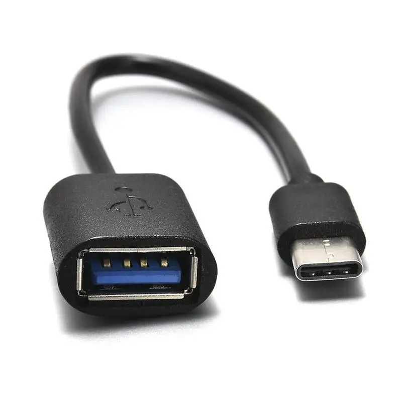 16,5 см тип-c OTG Кабель-адаптер USB 3,1 тип-c штекер USB 3,0 A Женский OTG кабель для передачи данных адаптер для Google Chromebook NK-Shopping - Цвет: Черный