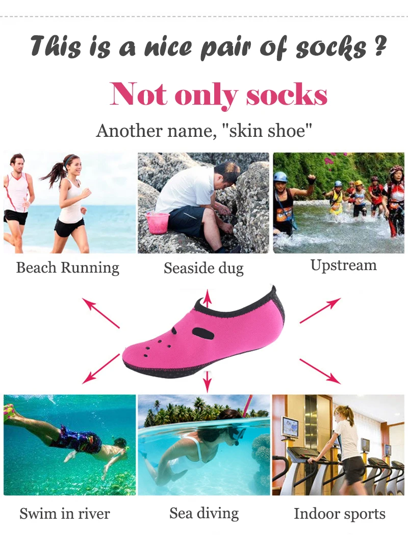Неопреновая акваобувь, нескользящие носки для подводного плавания, обувь для дайвинга, плавники для плавания, ласты, гидрокостюм, Короткие Пляжные Носки, дышащая обувь