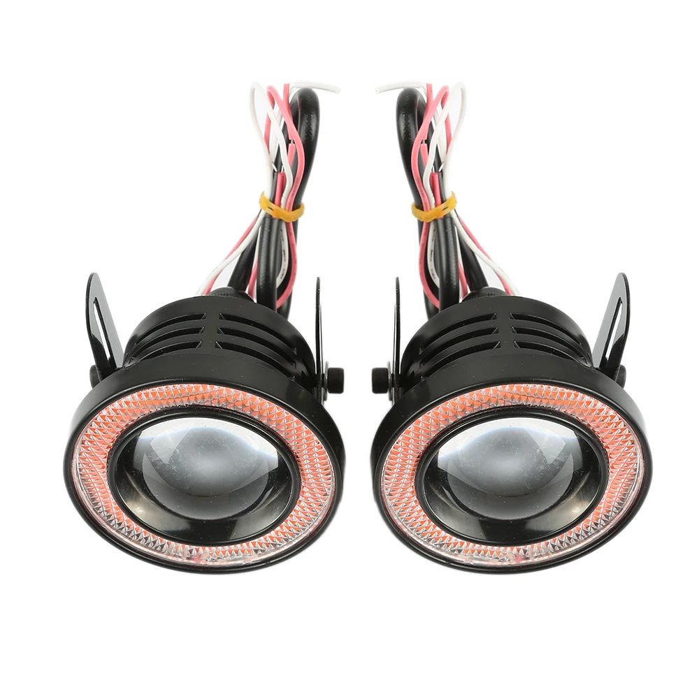 2pcs LED Fog Lights 2.5 Inches High Power Fog Lamps With Red COB Angel