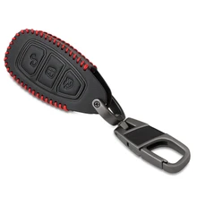 Сменный Кожаный Автомобильный ключ чехол держатель для Ford Fiesta Focus Mondeo C-Max B-Max Kuga кожаные чехлы для ключей