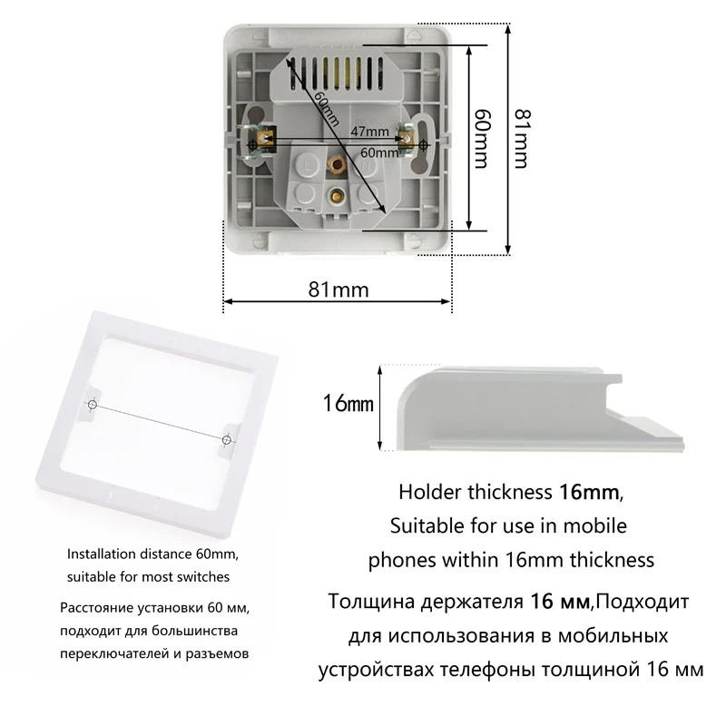 Esooli умный дом настенная розетка 16A ЕС стандартный отвод с 2400mA двойной USB порт зарядного устройства для мобильного супер питания