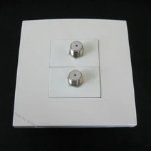 Coste barato televisión Cable TV Digital placa de pared con enchufe Color blanco Socket casa con 2 F cabeza enchufa TV