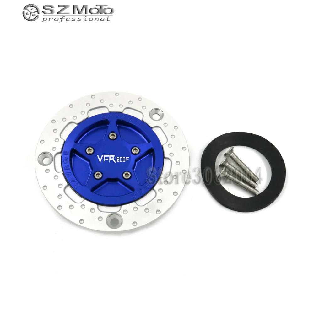 

For HONDA VFR 1200F VFR1200F 2010 - 2015 2014 2013 2012 2011 Blue Motorcycle Accessories Gas Fuel Tank Cap Cover CNC