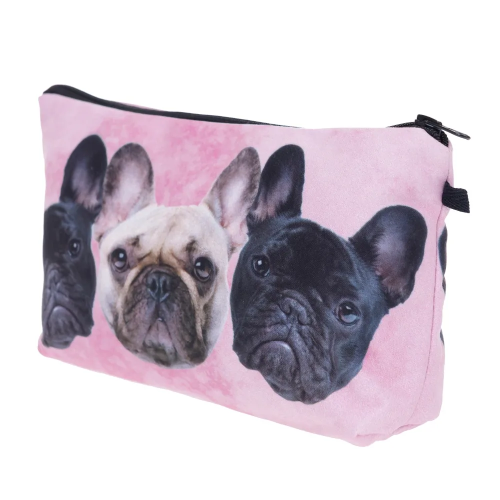 UOSC Bulldog Trio Розовый 3D печать макияж сумки женская косметичка Trousse Maquillage Femme Neceser Макияж сумка пенал