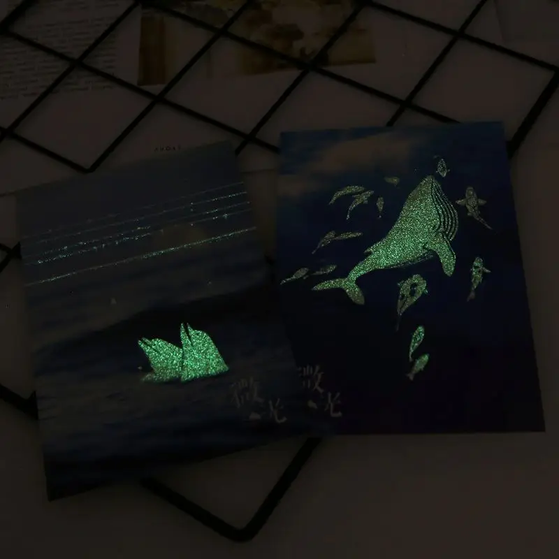 30 шт. Винтаж светящиеся открытки светится в темноте океан поздравительная открытка Новый год Рождественская подарочная карта Wish Плакат