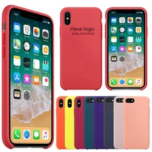 

Have LOGO Original Liquid Silicone Case Cute Luxyry Cover Official Shell For iPhone X XS Max XR 6 6S 7 8 Plus SE With Retail Box