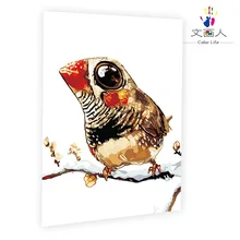 Животных мультфильм DIY цифровой живописи маслом по номер с комплекты счастливая птица картина маслом детская картина маслом в спальне