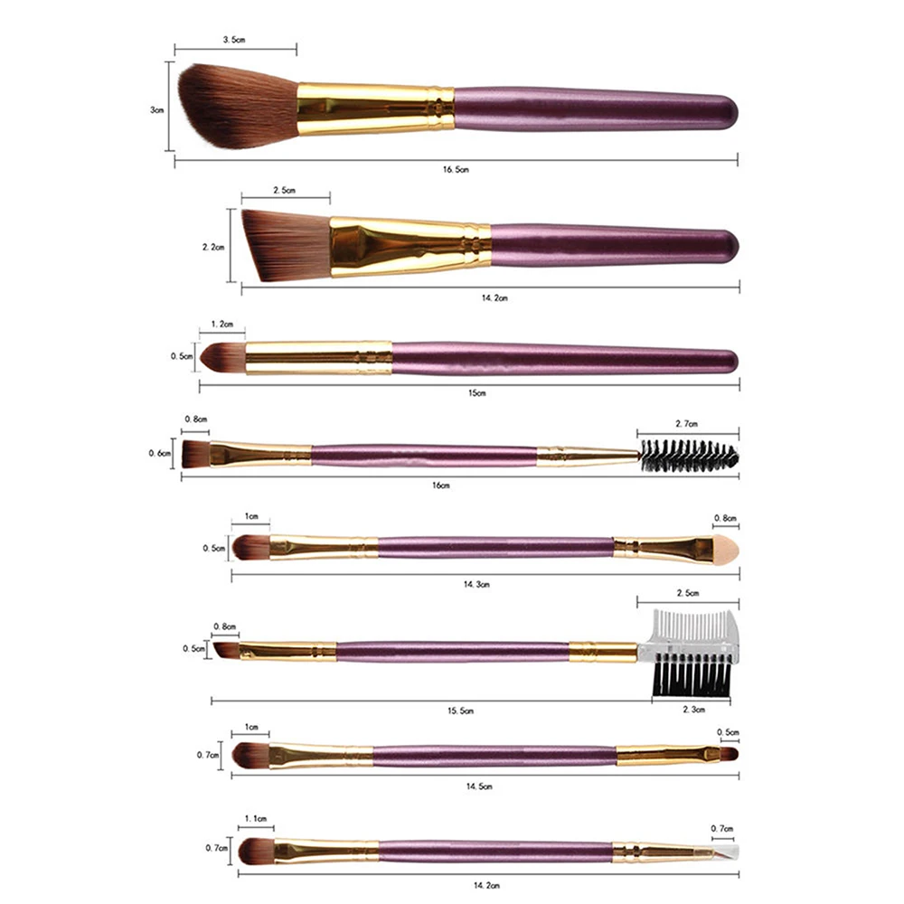 2017 Professional 9pcs Cosmetic Makeup Brushes Set Cosmetic Blusher Eyeshadow Powder Foundation Eyebrow Lip Makeup Brush (15)