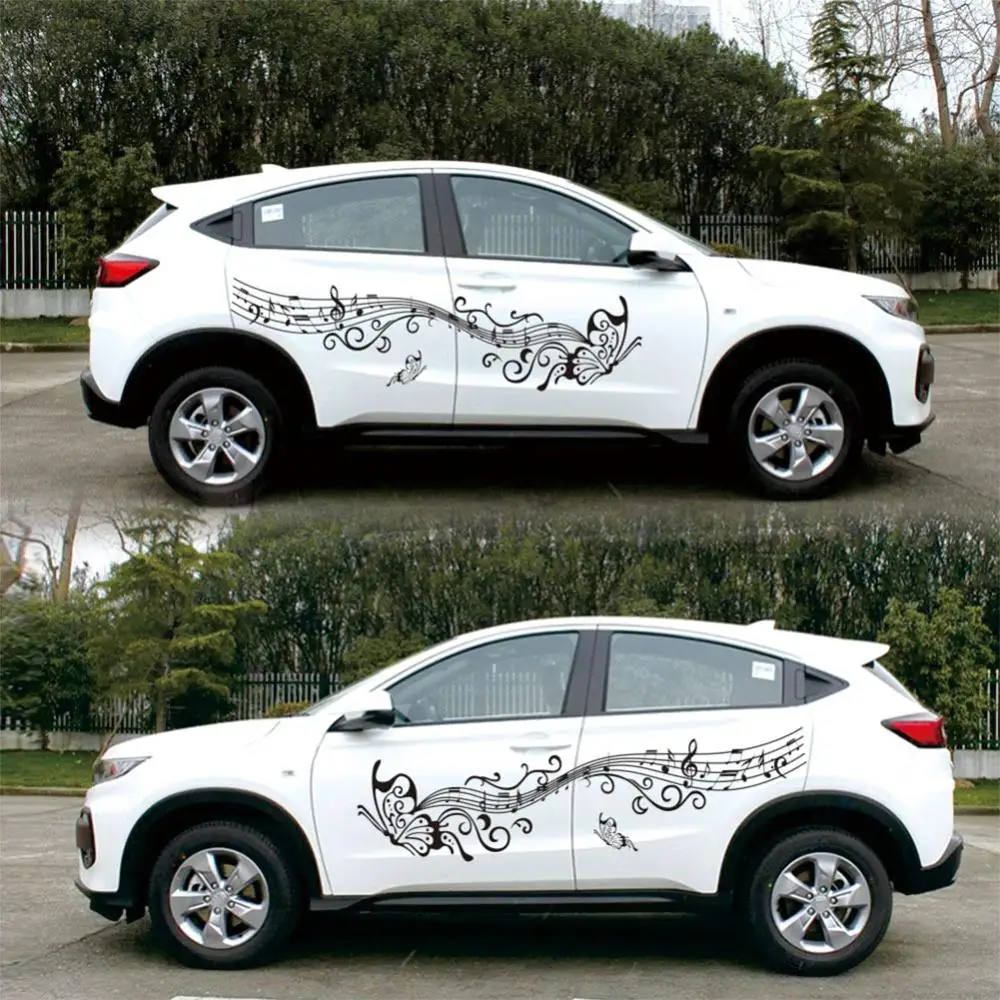 

Car Stickers Butterfly Flower Totem Vehicle Body Side Skirt Styling Sticker Decals Butterfly and Flower Design