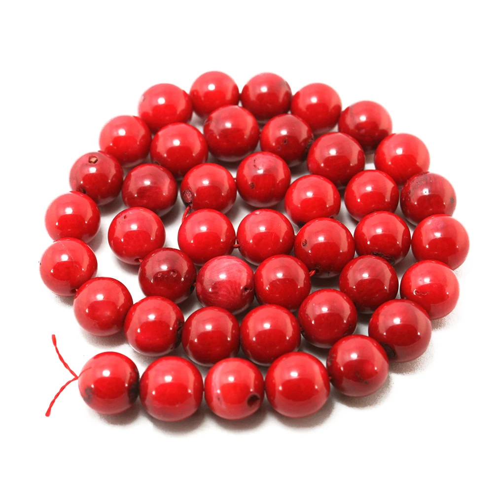 10mm Coral Coral Beads Natural Dyed 15'' Fit Jewelry Women Dhbtb03303