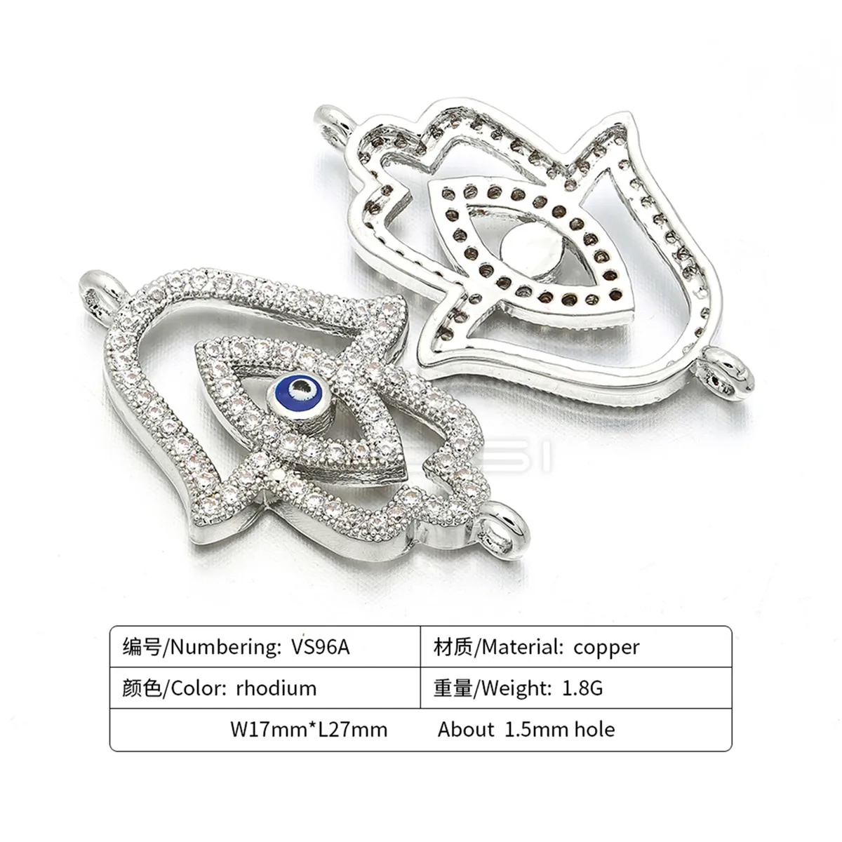 Palm and Eye Charm Cubic Zirconia Bracelet Accessories .Micro-inlay Zirconia.Color Durable Jewellery | Украшения и аксессуары