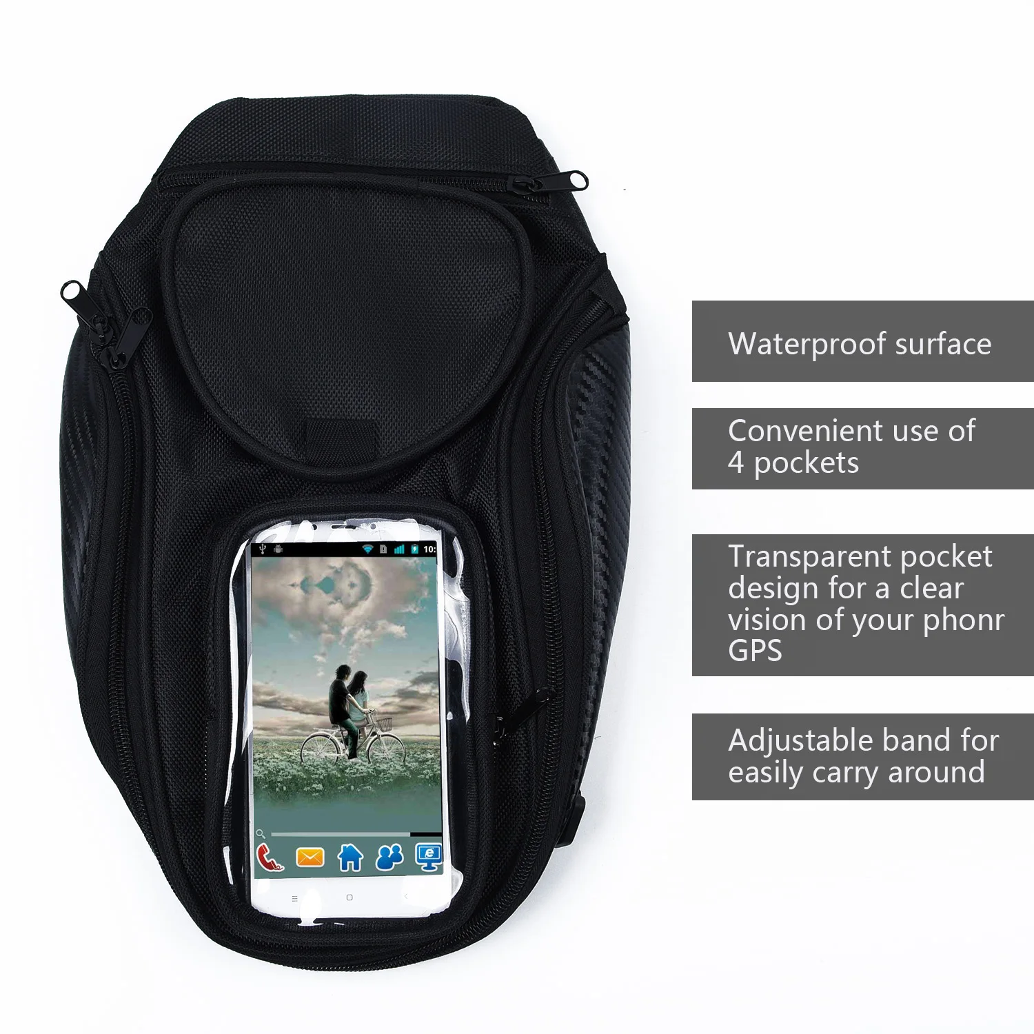 Magnetic Motorcycle Bike Travel Saddlebag Oil Fuel Gas Tank Bag With Window New | Автомобили и мотоциклы