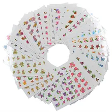 FWC 60 feuilles fleur décalcomanies travaux manuels ongles Art transfert d'eau impression autocollants pour Salon de manucure(China)