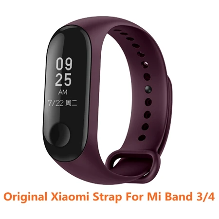 Цветной силиконовый mi Band 3 ремешок для Xiaomi mi Band 3 4 браслет для mi Band 3 4 NFC Замена - Цвет: Purple