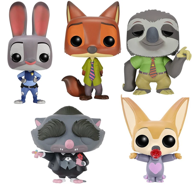 

Funko pop Movie Zootopia 10cm JUDY HOPPS, NICK WILDE, ELE-FINNICK, MR.BIG Action Toy Figures Collectible Model Toy for Children